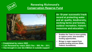 Renewing Richmond's Conservation Reserve Fund