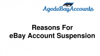 Reasons For eBay account Suspension