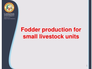 Fodder production for  small livestock units