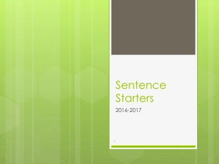Engaging Sentence Starters and Stories from 2016-2017