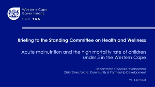 Addressing Acute Malnutrition and High Child Mortality in Western Cape: Community Development Strategies