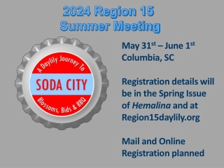 2024 Region 15 Summer Meeting in Columbia, SC - May 31st to June 1st