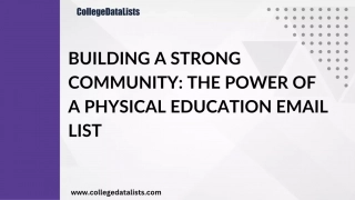 Building a Strong Community The Power of a Physical Education Email List