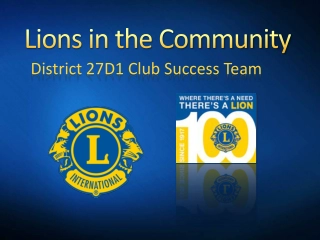 Lions in the Community District 27D1: Service Success and Impact