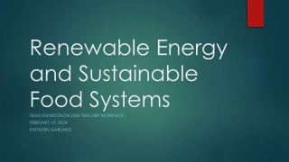 Understanding Energy Integration in Sustainable Food Systems