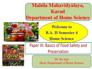 Comprehensive Guide to Food Safety and Preservation in Home Science