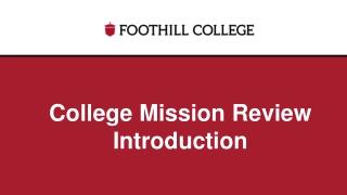 College Mission Review Introduction