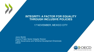 INTEGRITY: A FACTOR FOR EQUALITY THROUGH INCLUSIVE POLICIES