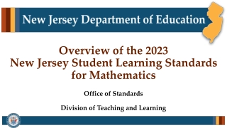 Update on 2023 New Jersey Student Learning Standards for Mathematics