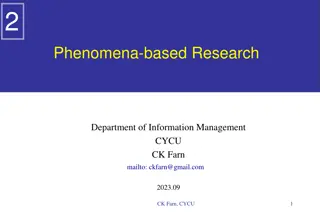 Phenomena-based Research in Information Management