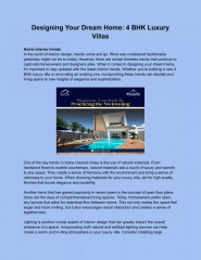 Designing Your Dream Home_ 4 BHK Luxury  Villas