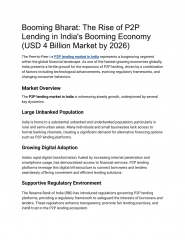 Booming Bharat The Rise of P2P Lending in India's Booming Economy (USD 4 Billion Market by 2026)
