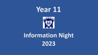 Year 11 Information Night 2023 Agenda Highlights