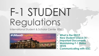 International Student & Scholar Center (ISSC) Regulations and Services