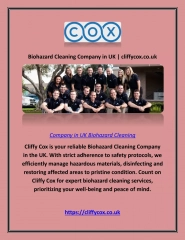 Biohazard Cleaning Company in UK