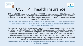 UCSD Student Health Insurance Plan (UCSHIP) Overview