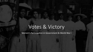 Women's Participation in Government and World War I
