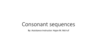 Understanding Consonant Clusters in English