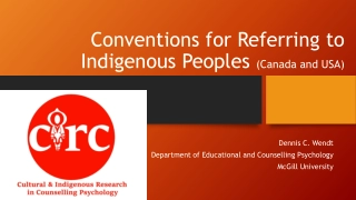Conventions for Referring to Indigenous Peoples in Canada and the USA