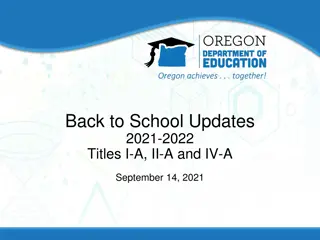 Back to School Updates 2021-2022 Summary