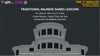 Preserving Traditional Balinese Game Lexicons: A Linguistic Study