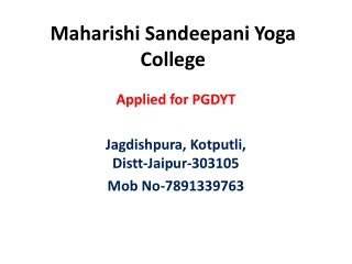 Maharishi Sandeepani Yoga  College