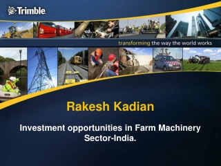 Investment Opportunities in Farm Machinery Sector in India