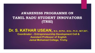Empowering Innovators and Entrepreneurs in Tamil Nadu