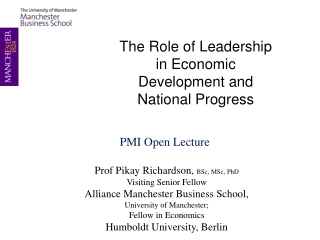 The Role of Leadership in Economic Development and National Progress