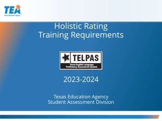 Holistic Rating Training Requirements 2023-2024 by Texas Education Agency