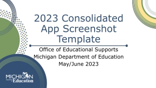 Guidance for Organizing Recommended Screenshots in the 2023 Consolidated Application