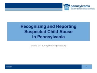 Recognizing and Reporting Suspected Child Abuse Training in Pennsylvania