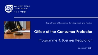 Office of the Consumer Protector: Ensuring Business Regulation in Western Cape