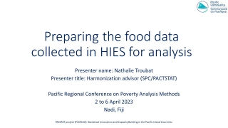 Preparing the food data collected in HIES for analysis