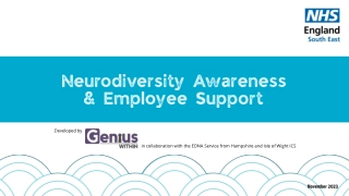 Enhancing Neurodiversity in the Workplace with Genius Within Training Resources