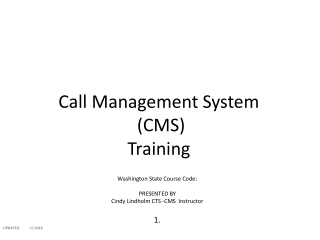 Comprehensive Call Management System (CMS) Training Overview