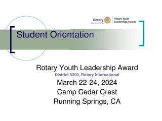 Rotary Youth Leadership Award District 5300 - Event Details