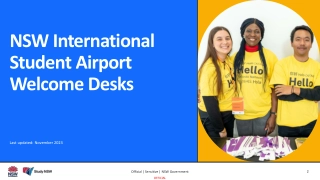 NSW International Student Airport Welcome Desks Information