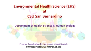 Overview of Environmental Health Science and EHS Subfields