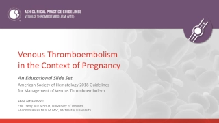 Venous Thromboembolism  in the Context of Pregnancy