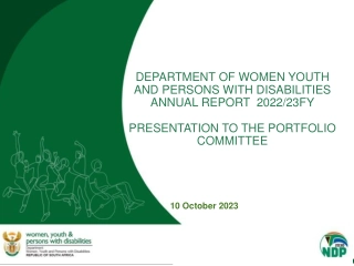 Department of Women, Youth, and Persons with Disabilities Annual Report 2022/23 Presentation