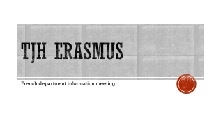 ERASMUS: French Department Exchange Information Meeting