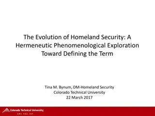 The Evolution of Homeland Security: A Hermeneutic Exploration