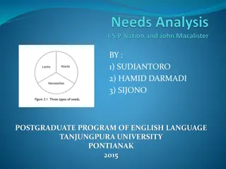 Needs Analysis in Curriculum Design