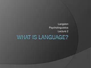 Language Properties and Definitions