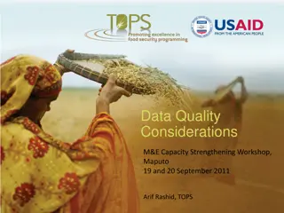 Data Quality Considerations in Monitoring and Evaluation Capacity Strengthening