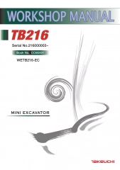 Takeuchi TB216 Mini Excavator Service Repair Workshop Manual (Serial No. 216000003 and up)