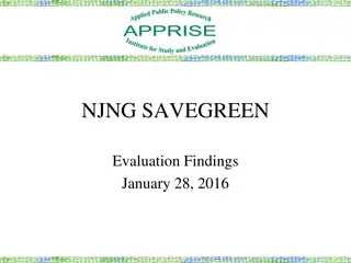 NJNG SAVEGREEN Evaluation Findings Jan 28, 2016