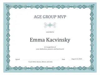 Recognition of Outstanding Individuals in Age Group MVP Awards Ceremony
