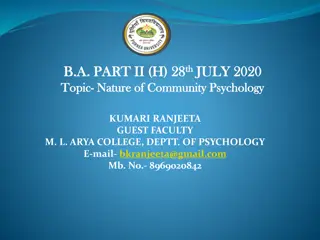 The Nature of Community Psychology